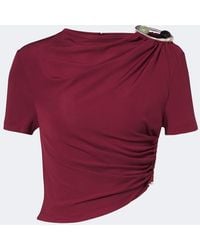 Christopher Esber - Orica Crystal Ruched Jersey Crop Top - Lyst