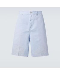 Loewe - Paula's Ibiza Anagram Cotton Twill Bermuda Shorts - Lyst