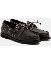 Brunello Cucinelli - Monili Leather Boat Shoes - Lyst
