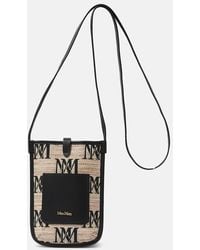 Max Mara - Phony Leather-trimmed Canvas Phone Pouch - Lyst