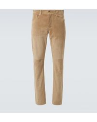 Gabriela Hearst - Anthony Suede Straight Pants - Lyst