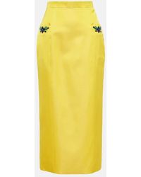 Miss Sohee - Iris Embellished Velvet Midi Skirt - Lyst