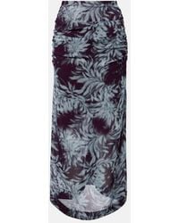 Dries Van Noten - Printed Chiffon Midi Skirt - Lyst