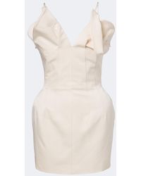 Magda Butrym - Draped Cotton And Silk Corset Dress - Lyst