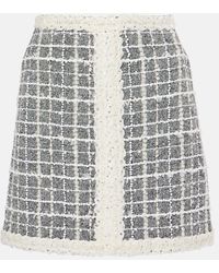Giambattista Valli - Checked Wool-Blend Boucle Miniskirt - Lyst