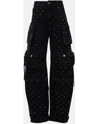 The Attico - Fern Studded High-Rise Cargo Jeans - Lyst