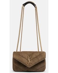 Saint Laurent - Loulou Mini Suede Shoulder Bag - Lyst