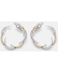 YEPREM - Golden Strada 18Kt And Hoop Earrings With Diamonds - Lyst