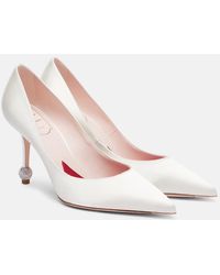 Roger Vivier - Jewel 85 Embellished Satin Pumps - Lyst
