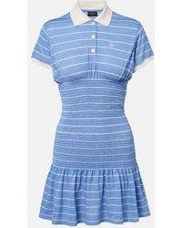 Gucci - Shirred Striped Silk Pique Polo Dress - Lyst