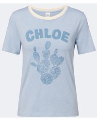 Chloé - Logo Printed Cotton Jersey T-Shirt - Lyst