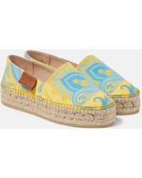 Etro - Bedruckte Espadrilles Aus Canvas - Lyst