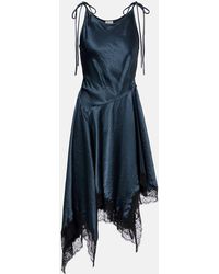 Acne Studios - Minikleid Aus Satin Mit Spitze - Lyst