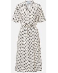 Prada - Polka-Dot Silk Shirt Dress - Lyst