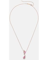 Suzanne Kalan - One Of A Kind 18Kt Rose Pendant Necklace With Sapphire And Diamonds - Lyst