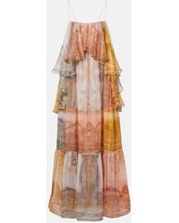 Zimmermann - Como Paisley Silk-Blend Maxi Dress - Lyst