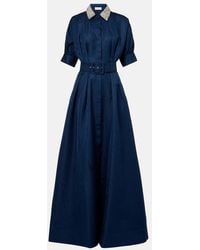 Rebecca Vallance - Cielo Embellished Silk Shirt Dress - Lyst