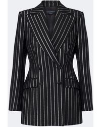 Dolce & Gabbana - Striped Double-Breasted Wool-Blend Blazer - Lyst