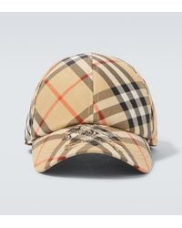 Burberry - Check Twill Baseball Cap - Lyst