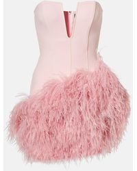 David Koma - Feather-Trimmed Minidress - Lyst
