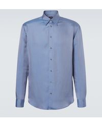 Giorgio Armani - Chevron Silk Jacquard Shirt - Lyst