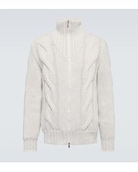 Brunello Cucinelli - Zipped Cable-knit Cashmere Cardigan - Lyst