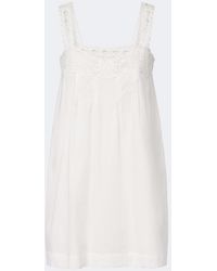 Posse - Veda Crochet-Trimmed Cotton Minidress - Lyst
