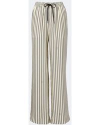 Versace - Striped Silk Wide-Leg Pants - Lyst