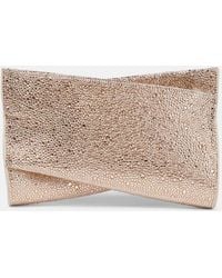 Christian Louboutin - Clutch Loubitwist Small Aus Leder Mit Kristallen - Lyst