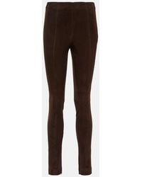 Polo Ralph Lauren - High-rise Skinny Suede Pants - Lyst