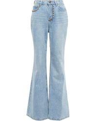Area Embellished Cut-out Denim Jeans in Blue | Lyst