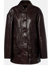 Balenciaga - Oversized Leather Car Coat - Lyst