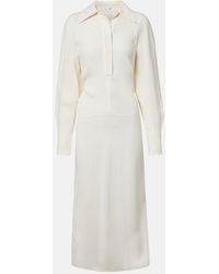 Victoria Beckham - Asymmetric Cady Midi Dress - Lyst