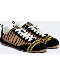 Fendi - Wrap Suede-Trimmed Calf Hair Sneakers - Lyst