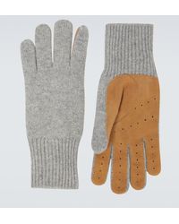 Brunello Cucinelli - Cashmere And Suede Gloves - Lyst