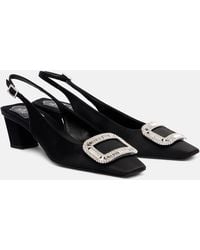 Roger Vivier - Belle Vivier 45 Satin Slingback Pumps - Lyst