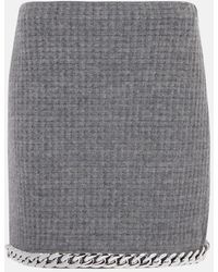 Tory Burch - Chain-Detail Waffle-Knit Wool-Blend Miniskirt - Lyst