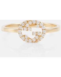 Gucci - Interlocking G 18Kt Ring With Diamonds - Lyst