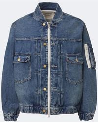 Sacai - Denim Bomber Jacket - Lyst