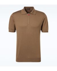 Kiton - Cotton Half-Zip Polo Shirt - Lyst