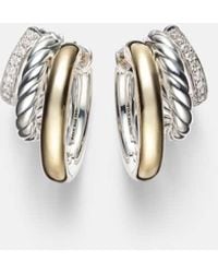 David Yurman - Ohrringe Dy Mercer Aus 18Kt Gelbgold Und Sterlingsilber Mit Diamanten - Lyst