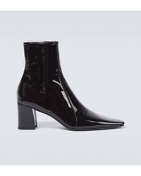 Saint Laurent - Rainer 75 Patent Leather Ankle Boots - Lyst