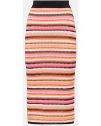 Missoni - Striped Ribbed-Knit Midi Skirt - Lyst