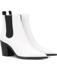 Gianvito Rossi Stivaletti Austin 70 in pelle - Bianco