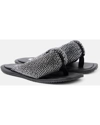 The Attico - Indie Embellished Leather Thong Sandals - Lyst