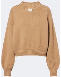 KHAITE - Cropped Cashmere Sweater - Lyst