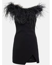 GIUSEPPE DI MORABITO - Feather-trimmed Off-shoulder Minidress - Lyst