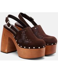Jimmy Choo - Alida 135 Suede Platform Clogs - Lyst