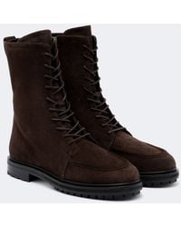Aeyde - Bottes A Lacets Tate En Daim - Lyst