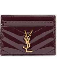 Saint Laurent - Cassandre Patent Leather Card Holder - Lyst